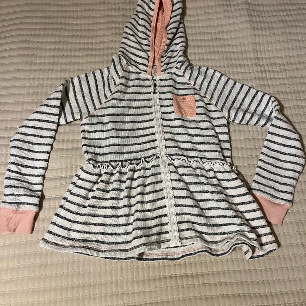 Matilda Jane Striped Hoodie‎ with Pink Accents
